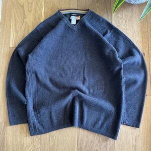 Vintage Quiksilver Sweater Mens Medium Gray 100% Cotton Grunge Surf Skate Y2K